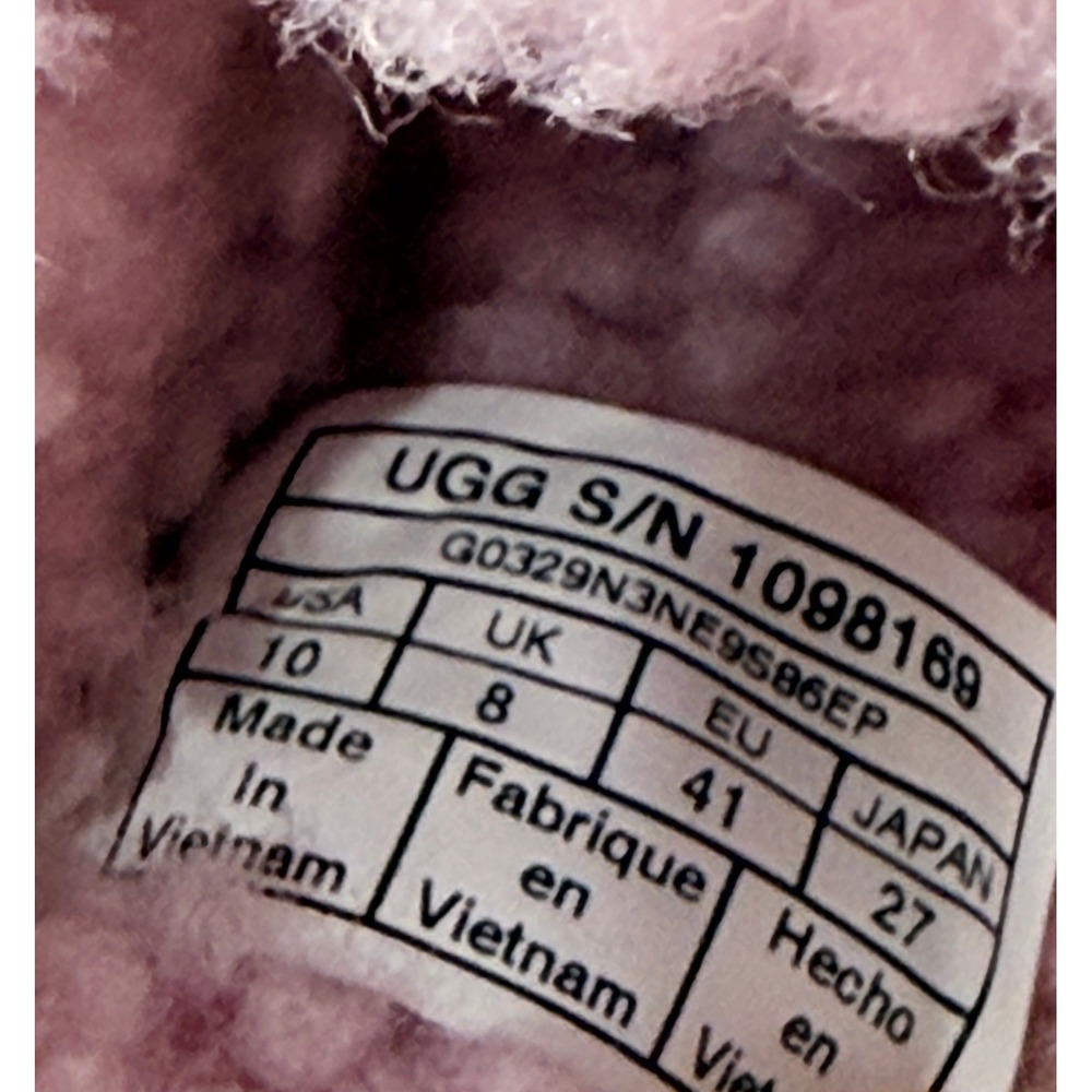 UGG Addison Velvet Bow Slipper Shell Pink Sherpa Mule 1098169 Womens 10 NEW - Picture 5 of 15